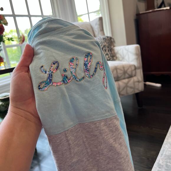 Lilly Pulitzer Girls Mini Finn Tee Blue Oasis Tint Medium 6-7 - Picture 2 of 8